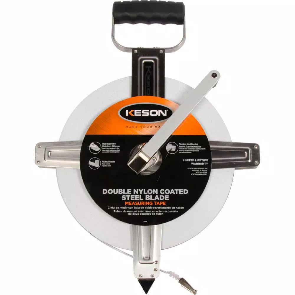 Best deal 🎁 Keson 300 Ft. Steel Open Reel Tape Measure, Stainless Steel Housing, SAE 🤩