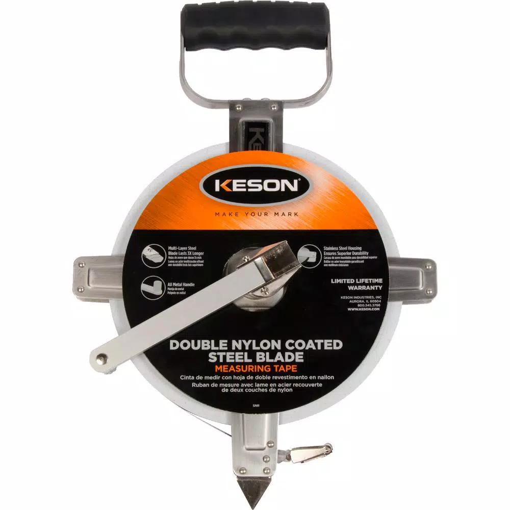 Buy 💯 Keson 200 Ft. Steel Open Reel Tape Measure, Stainless Steel Housing, SAE 👏