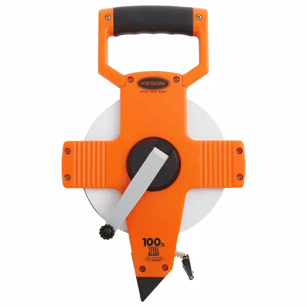 Promo 🌟 Keson 100 Ft. Steel Open Reel Tape Measure, ABS Housing, SAE 😉