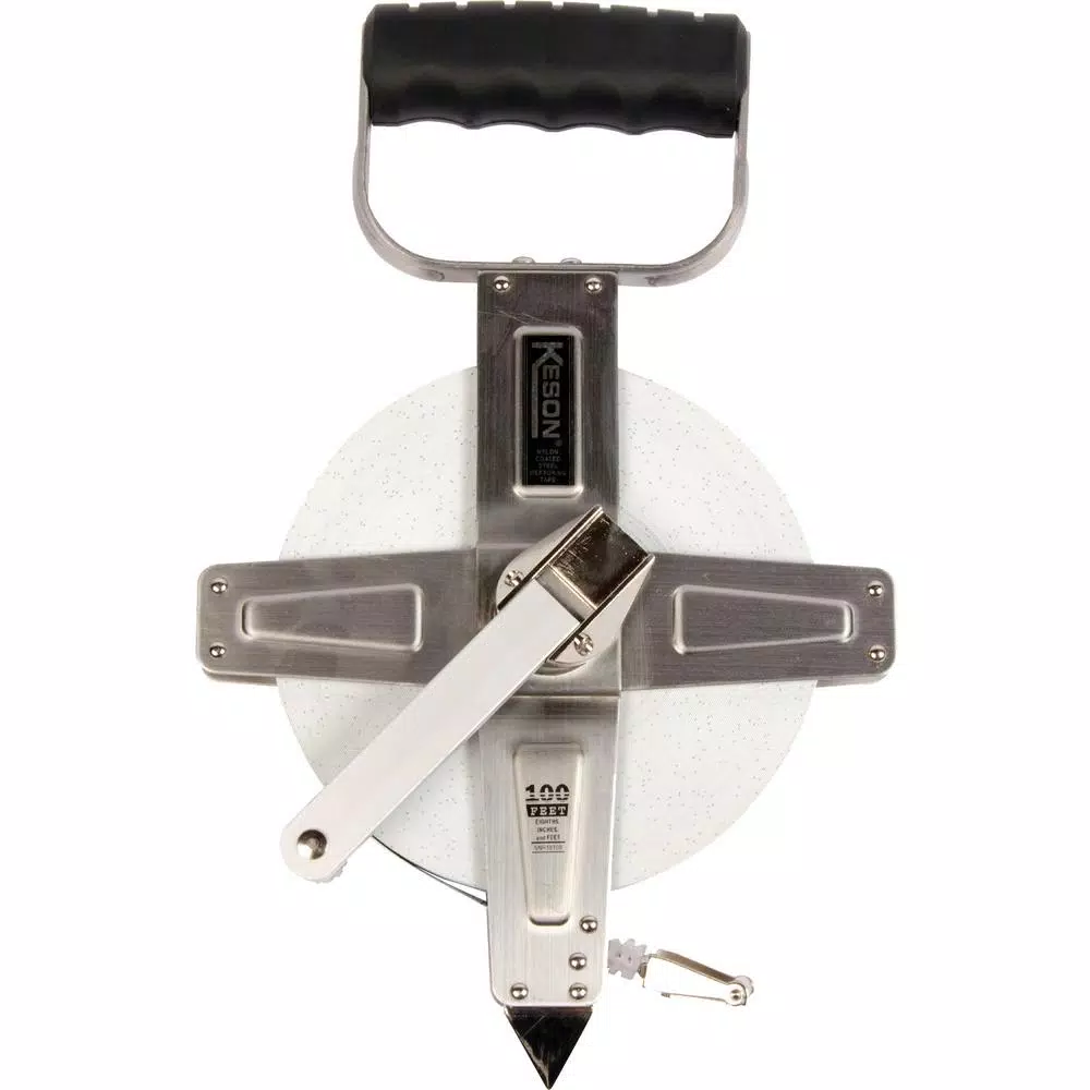 Deals 👍 Keson 100 Ft. Steel Open Reel Tape Measure, Stainless Steel Housing, SAE 👏
