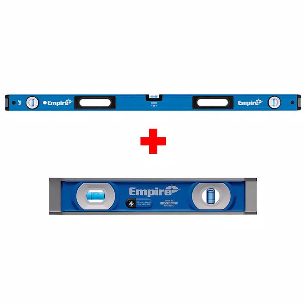 Deals ⌛ Empire 48 In. Box Level With UltraView LED 9 In. Torpedo Level 🥰