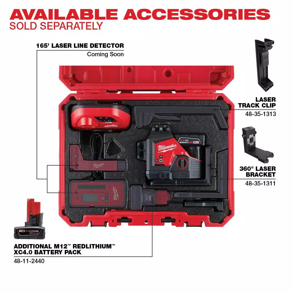 Deals 🌟 Milwaukee M12 12-Volt Lithium-Ion Cordless Green 250 Ft. 3-Plane Laser Level Kit With One 4.0 Ah Battery, Charger And Case 😍 11 Deals 🌟 Milwaukee M12 12-Volt Lithium-Ion Cordless Green 250 Ft. 3-Plane Laser Level Kit With One 4.0 Ah Battery, Charger And Case 😍 - Image 11