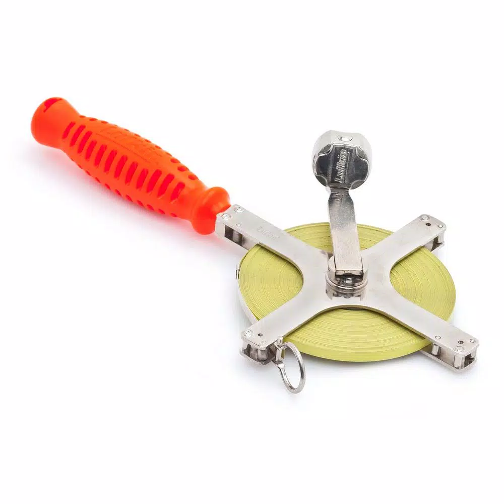 Hot Sale 👍 Lufkin 1/4 In. X 30m/100 Ft. Derrick SAE/Metric Dual Sided Chrome Clad Tape Measure 🔔