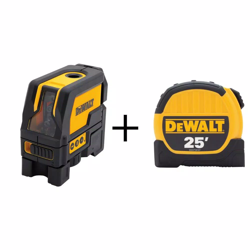 Wholesale ๐ DEWALT Self-Leveling Cross Line And Plumb Spots Laser Level With Bonus 25 Ft. Tape Measure ๐