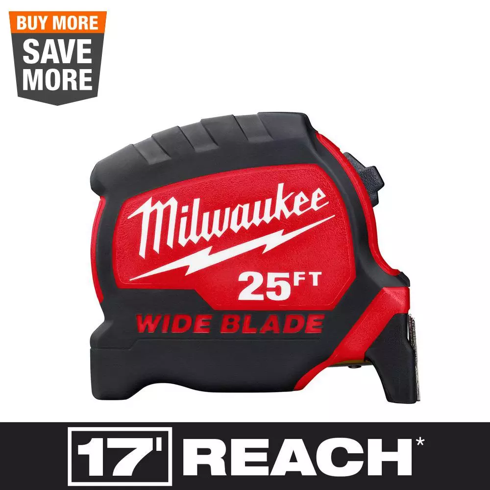 Top 10 🛒 Milwaukee 25 Ft. X 1.3 In. Wide Blade Tape Measure With 17 Ft. Reach 😀
