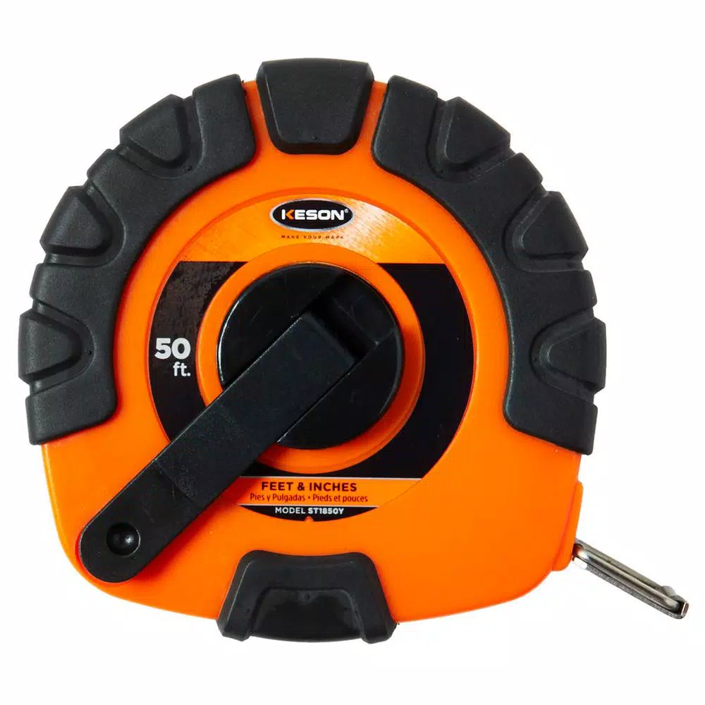 Cheap 🤩 Keson 50 Ft. Closed Reel Steel Tape Measure, ABS With Rubber Grip Housing – SAE 💯